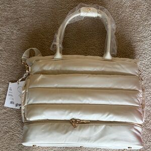 Chic Cream Puffer Tote Bag